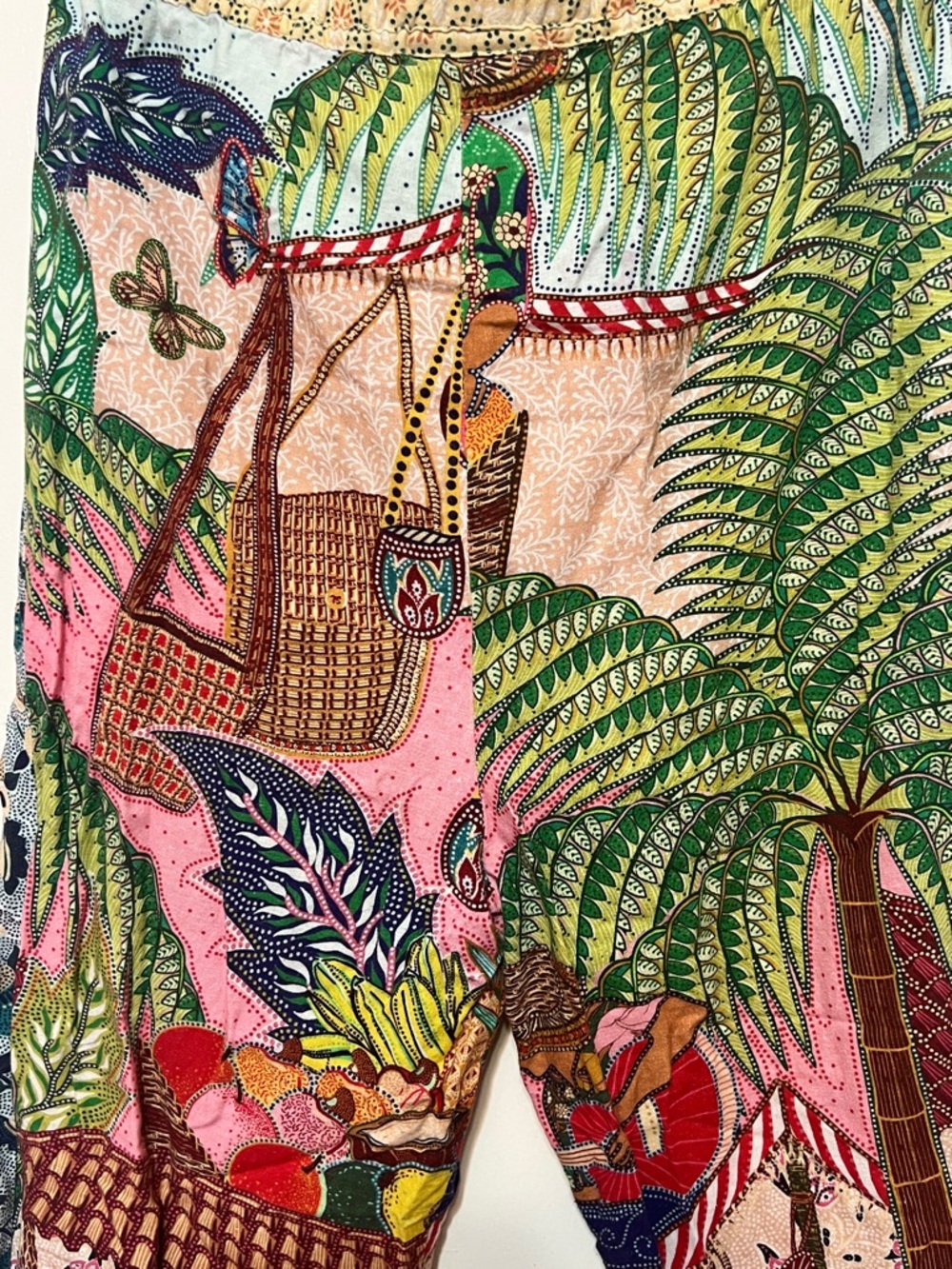 FARM Rio Tropical Basket-Print Drawstring Pants in Pink, Green, Blue - Picture 6 of 12